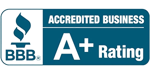 Better Business Bureau A+ Rating Accredited Business seal.